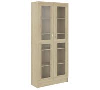 Armoire À Vitrine Chêne Sonoma 82,5x30,5x185,5 Cm Aggloméré - Vidaxl Marron