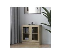 Armoire à vitrine Chêne sonoma 82,5x30,5x80cm Bois d ingénierie