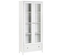Armoire à Vitrine Décorative en Bois d'Ingénierie Buffet Salon Blanche