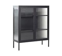 Armoire à vitrine en acier noir LERRYN