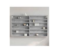 Armoire à vitrine gris béton 100x8,5x58 cm bois d ingénierie