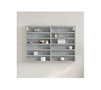 Vidaxl Armoire À Vitrine Gris Béton 80x8,5x58 Cm Bois D'ingénierie Multicolore