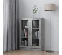 Armoire à vitrine Gris béton 82,5x30,5x115 cm Bois d ingénierie Gris béton G