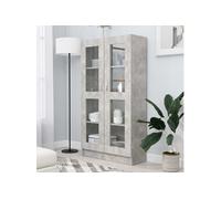 vidaXL Armoire à vitrine 802763 – Gris béton, Bois d'ingénierie, 82,5×30,5×150 cm