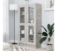 Armoire à vitrine Gris béton 82,5x30,5x150 cm Bois d ingénierie Gris béton G