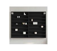 Armoire à vitrine noir 100x8,5x75 cm bois d'ingénierie, armoire murale, armoire de rangement murale, armoire 847934