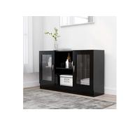 vidaXL Armoire à vitrine Noir 120x30,5x70 cm Bois d'ingénierie 802787