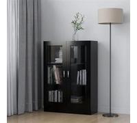 Armoire à vitrine Noir 82,5x30,5x115 cm Bois d ingénierie Noir G