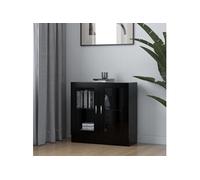 vidaXL Armoire à vitrine Noir 82,5x30,5x80 cm Aggloméré