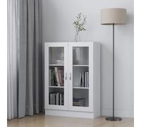 Armoire à Vitrine Rangement Salon Intérieur Blanc Bois d’Ingénierie vidaXL