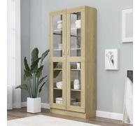 vidaXL Armoire à vitrine Chêne sonoma 82,5x30,5x115 cm Bois ingénierie