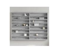 vidaXL Armoire à vitrine sonoma gris 100x8,5x75 cm bois d'ingénierie, armoire murale, armoire de rangement murale, armoire 847938 Gris G