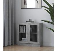 Armoire à vitrine - vidaXL - 802745 - Gris béton - 82,5x30,5x80 cm - Bois aggloméré