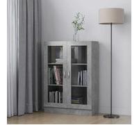 vidaXL Armoire à vitrine Gris béton 82,5x30,5x115 cm Aggloméré