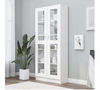 Armoire à vitrine - VIDAXL - Blanc - 2 portes - Laqué - Bois - 82,5x30,5x185,5 cm