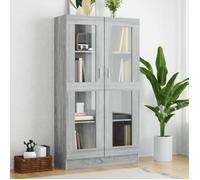 Vidaxl Armoire À Vitrine Sonoma Gris 82,5x30,5x150cm Bois D'ingénierie Multicolore