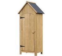 Outsunny Armoire abri de jardin Remise à outils - Bois sapin pré-huilé, 3 étagères, 77×54×179 cm