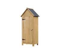 Armoire abri de jardin remise pour outils 3 étagères porte loquet toit pente bitumé dim. 77L x 54l x 179H cm bois sapin pré-huilé