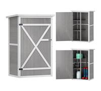 Outsunny – Armoire abri de jardin bois sapin 2 étagères toit bitumé porte verrouillable 75x56x115 cm