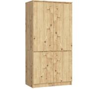 Armoire AKORD S90 Chêne Artisan 90 cm 4 portes façade Chêne Artisan 4 étagères 90x51x180 cm
