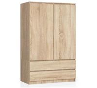 Armoire AKORD S90 Chêne Sonoma 90 cm 2 portes 2 tiroirs façade Chêne Sonoma 4 étagères 90x51x180 cm