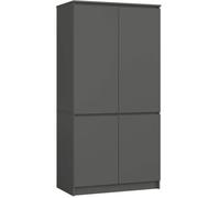 Armoire AKORD S90 Gris Graphite 90 cm 4 portes façade Gris Graphite 4 étagères 90x51x180 cm