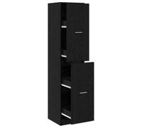 Armoire Apothicaire Bois Ingénierie 40 x 41 x 174.5 cm | Design Moderne, Rangement Multi-Étagères, Pour Salon Bureau Entrée, Noyer Noir