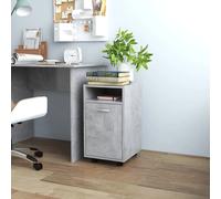 vidaXL Armoire d'appoint avec roulettes gris béton 33x38x60 cm Bois composite