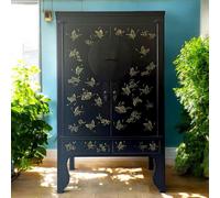 Armoire Armoire de mariage Armoire à vêtements Commode Asia Möbel noir chinois oriental asiatique vintage entièrement monté