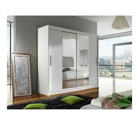 Armoire Atlanta 123 - Mobilier1.fr - Blanc - Glissement - 180x215x58cm