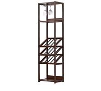 Armoire au porte-vin Briloir à vin étagère Red Rack Rack Planchers debout contre le mur Vins Cabinet Cabinet étagères de rangement de vin avec table à vin top à vin étagère (couleur: e) Safehappy