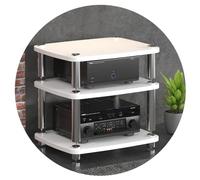 Armoire audio Hi-Fi à 4 couches - Support en MDF pour platines disques, amplificateur de puissance et équipement audio, pieds absorbant les chocs, rack HIFI élégant pour les amateurs de musique