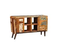 Armoire avec 1 porte 4 étagères 3 tiroirs Bois massif récupéré Brun G