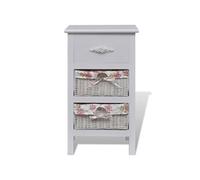 vidaXL Bois de Paulownia Armoire avec 1 Tiroir et 2 Paniers Panier Rangement