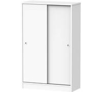 Armoire avec 2 portes coulissantes coloris blanc - Hauteur 120 x Longueur 74 x Profondeur 33 cm -PEGANE- blanc