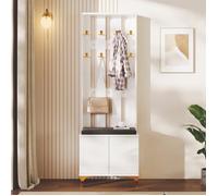 Armoire avec banc à chaussures - DREAMMESPACE - Modèle contemporain - Blanc - 60,5 L x 180,5 H x 35,2 P - 60 kg