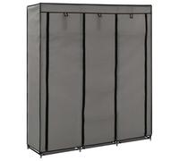 Armoire Avec Compartiments Et Barres Gris 150x45x175 Cm Tissu Gris