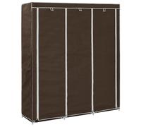 Armoire Avec Compartiments Et Barres Marron 150x45x175 Cm Tissu