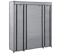 Armoire avec Compartiments et Tiges Gris Tissu Garde-robes Chambre vidaXL