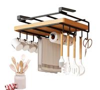 Armoire avec crochets pour tasses - Cintre multi-usage sous l'étagère, structure en acier inoxydable, support épais et durable, design à longue queue de grande capacité | organisateur de cuisine pour