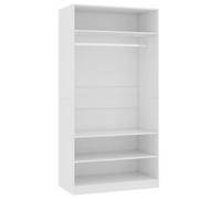Armoire avec Design Anti-Retournement & Étagères Blanche 100x50x200 cm Bois Composé