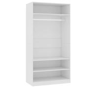 Armoire Avec Design Anti-Retournement & Étagères Blanche 100x50x200 Cm Bois Composé Blanc