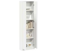 Armoire avec étagères - vidaXL - Blanc - Bois d'ingénierie - 55x25x189 cm - 5 étagères - 2 portes