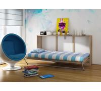 Armoire avec lit pliant intégré Roger cm 212x40x113h chêne bleu