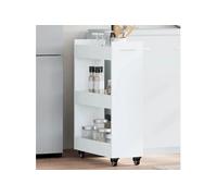 vidaXL Armoire sur roulettes blanche 60x22x79 cm bois d'ingénierie