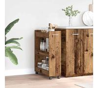 Armoire avec Roues Buffet Latérale Rangement Salon Bois d'Ingénierie vidaXL