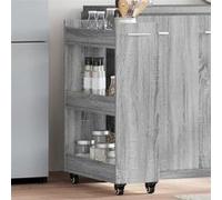 vidaXL Armoire latérale avec roues Sonoma gris 60x22x79 cm Bois d'ingénierie