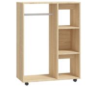 Armoire Avec Roulettes Verrouillables Chêne Sonoma 80x40x110 Cm Bois Composé Multicolore