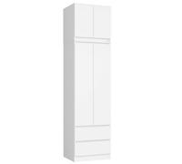 Armoire avec surmeuble AKORD S60 Blanche 60 cm 2 portes 2 tiroirs façade Blanche 3 étagères 60x51x234 cm