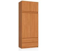 Armoire avec surmeuble AKORD S90 Aulne 90 cm 2 portes 2 tiroirs façade Aulne 6 étagères 90x51x234 cm